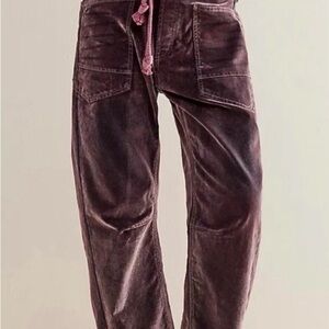 Free People We The Free Moxie Flocked Pull-On Barrel Jeans Size 31